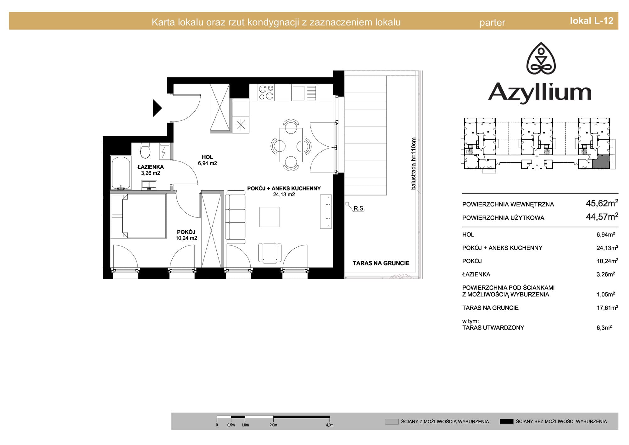 Rzut mieszkania L-12
