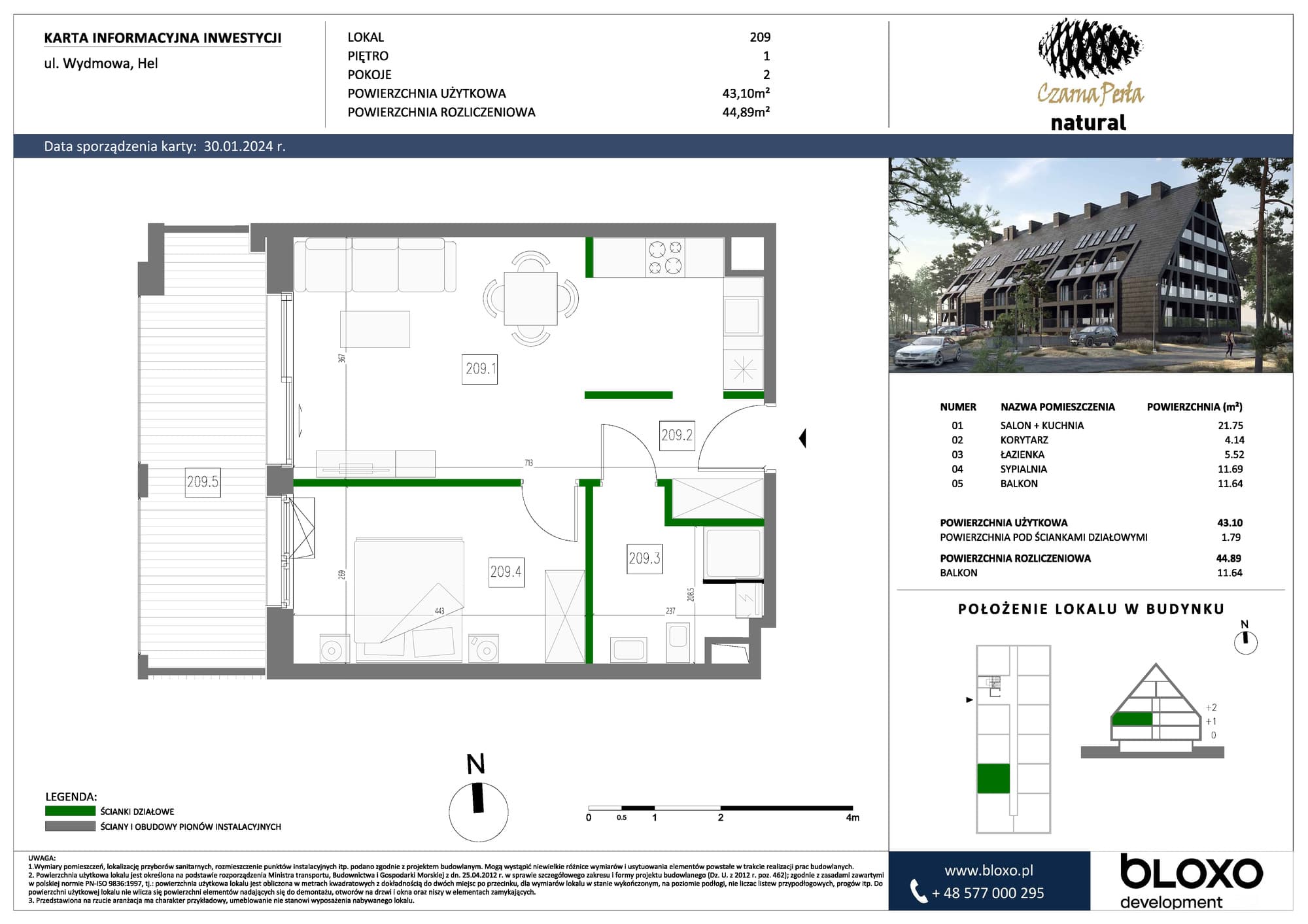 Rzut mieszkania KM209