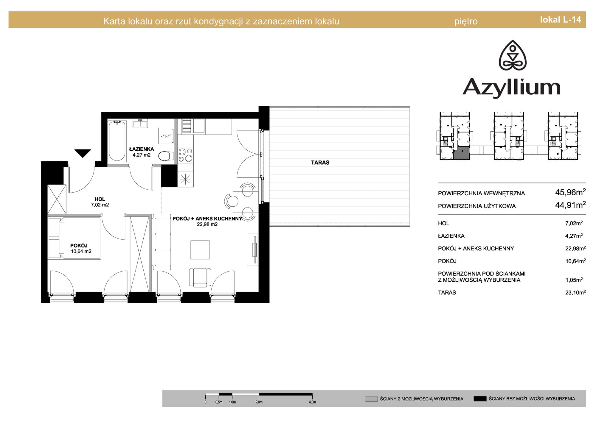 Rzut mieszkania L-14